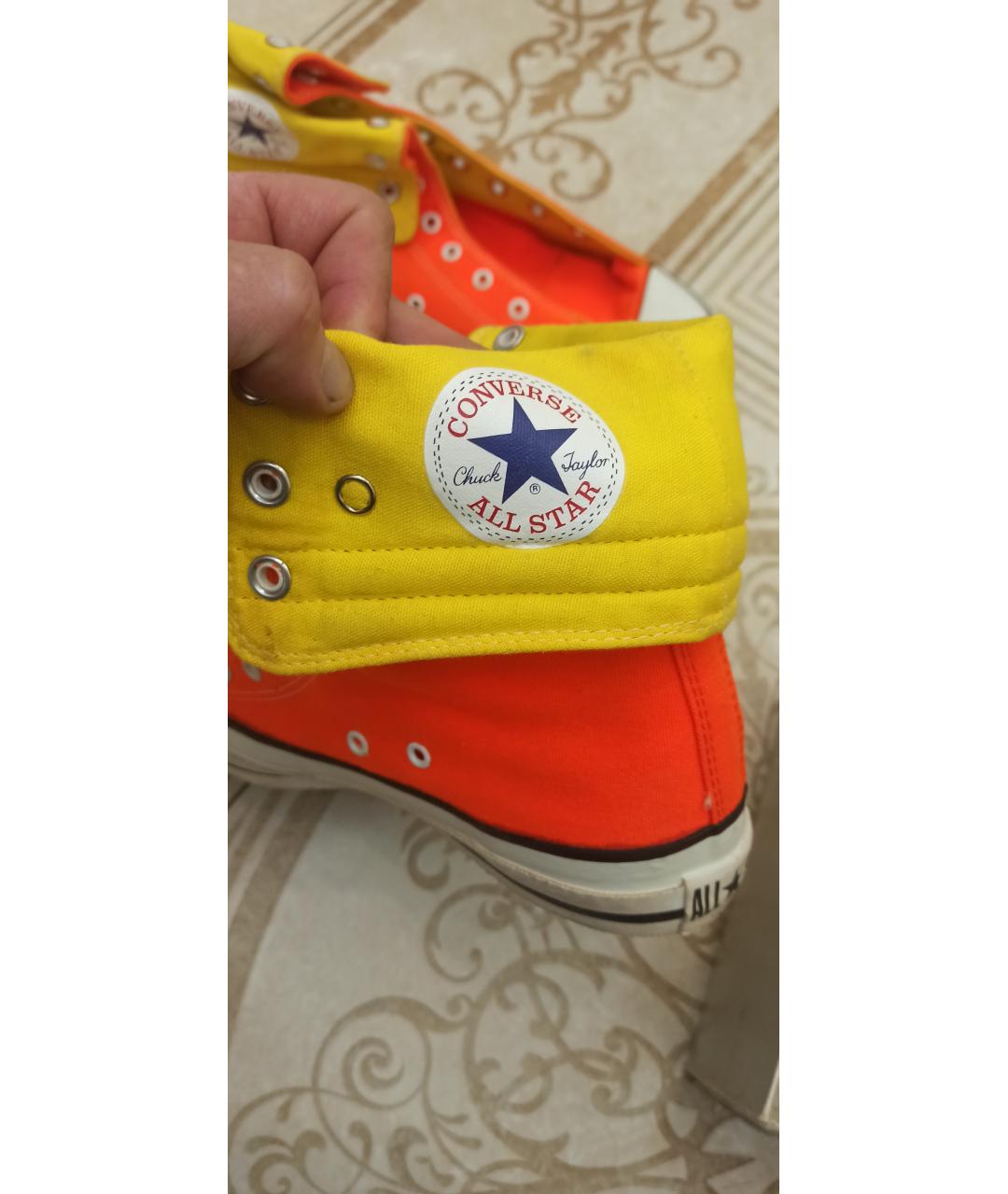 CONVERSE Оранжевое текстильные высокие кроссовки / кеды, фото 9