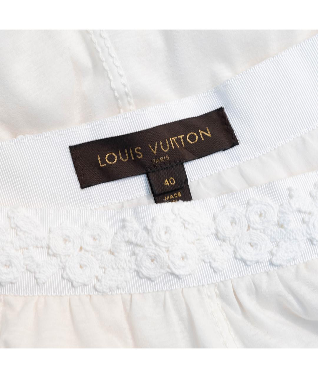 LOUIS VUITTON Белая хлопковая юбка миди, фото 3