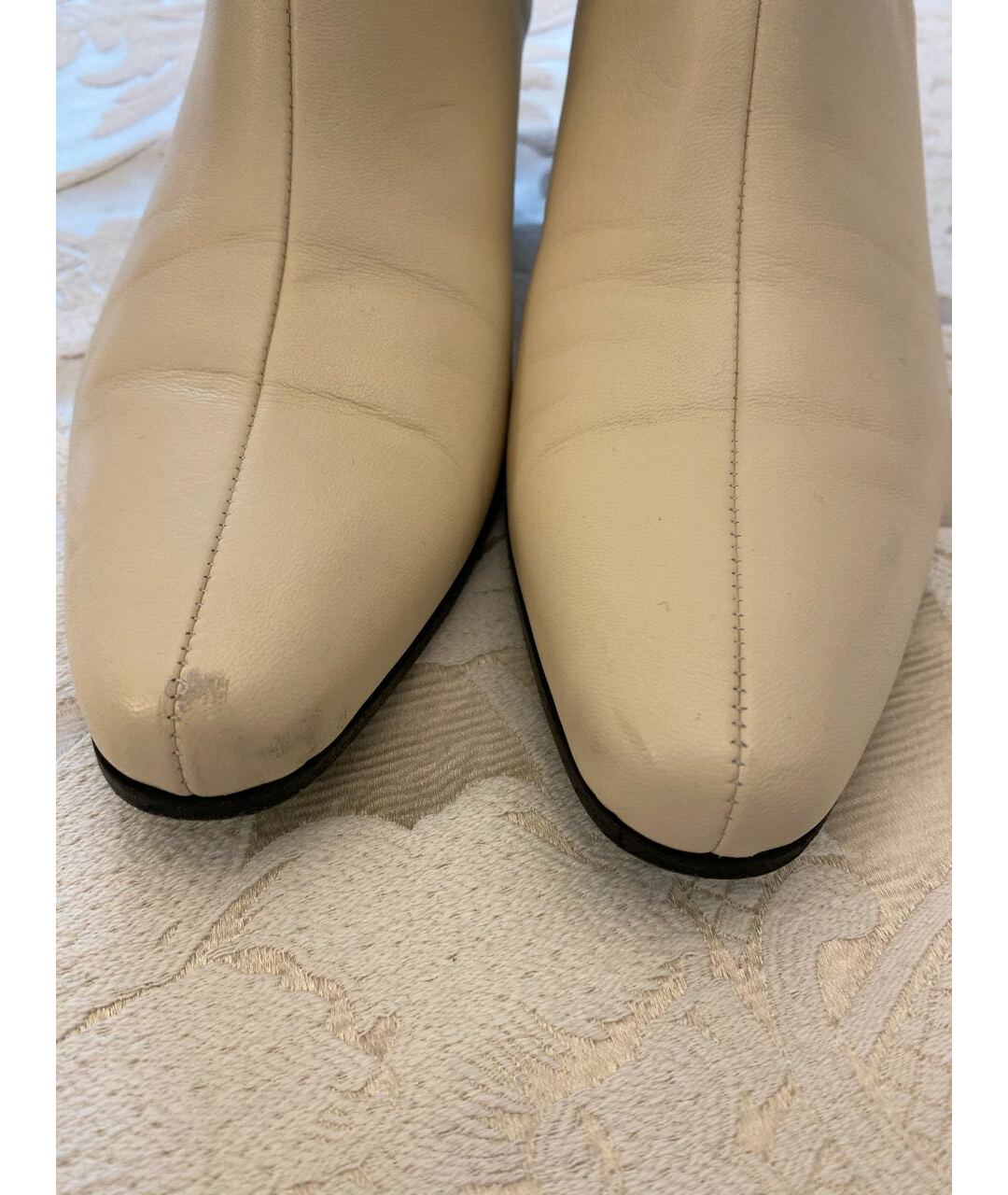 KHAITE Белые кожаные ботинки, фото 2