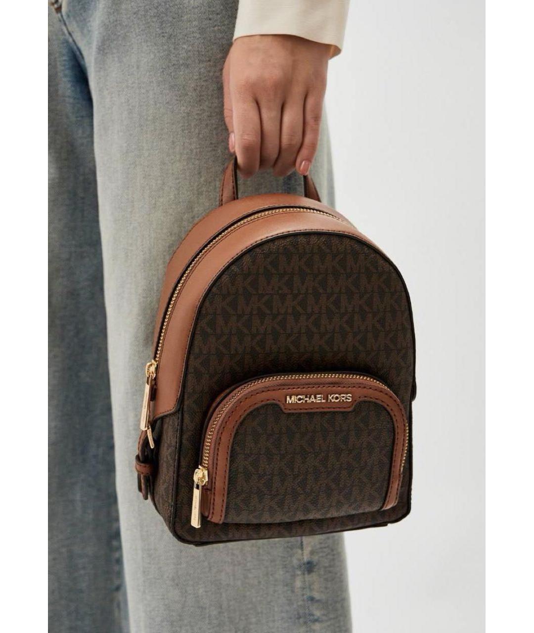 MICHAEL KORS Коричневый кожаный рюкзак, фото 8