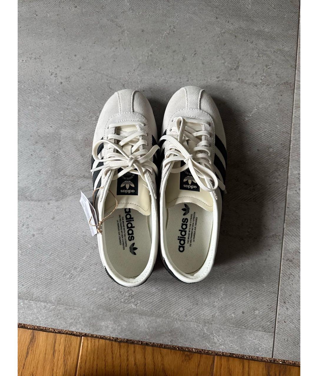 ADIDAS Бежевые кожаные кеды, фото 4
