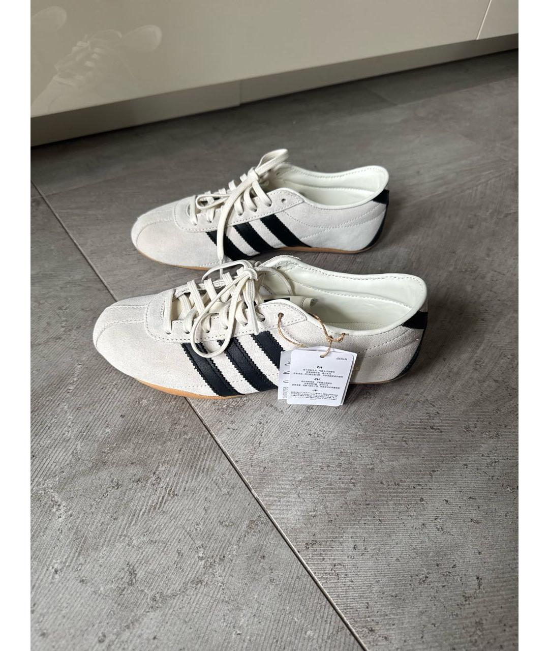ADIDAS Бежевые кожаные кеды, фото 2