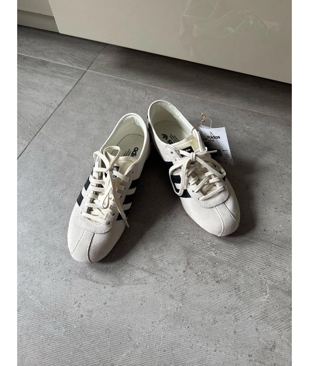 ADIDAS Бежевые кожаные кеды, фото 7