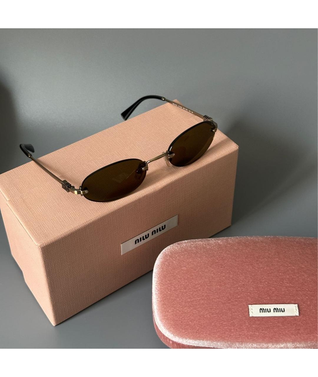 MIU MIU Коричневые солнцезащитные очки, фото 4