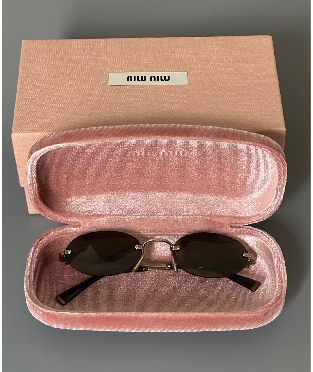 MIU MIU Коричневые солнцезащитные очки, фото 6