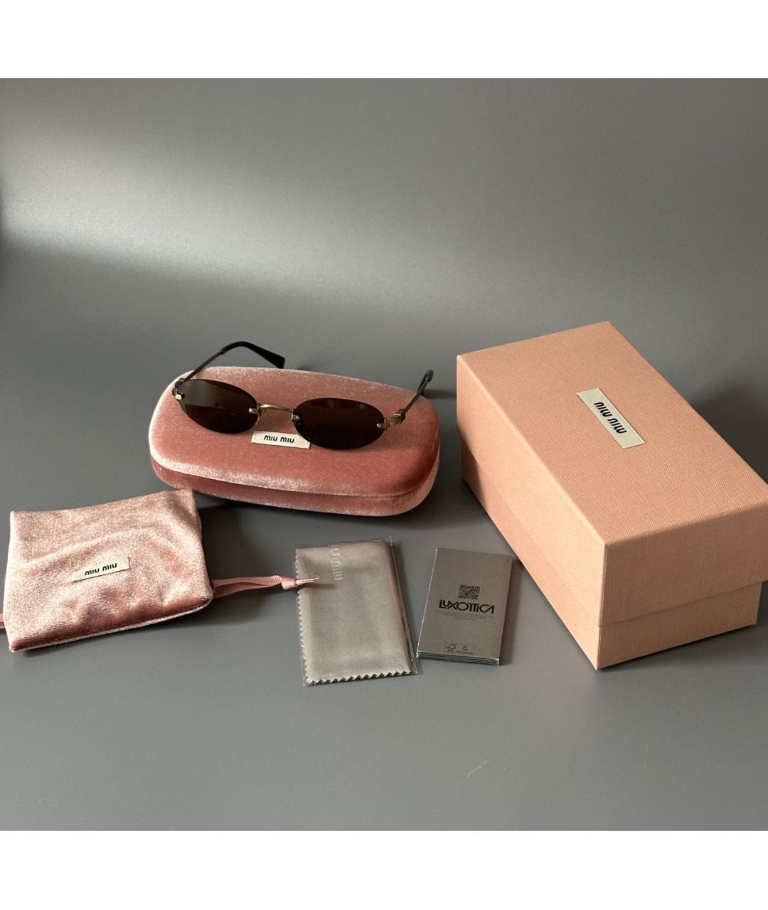 MIU MIU Коричневые солнцезащитные очки, фото 3