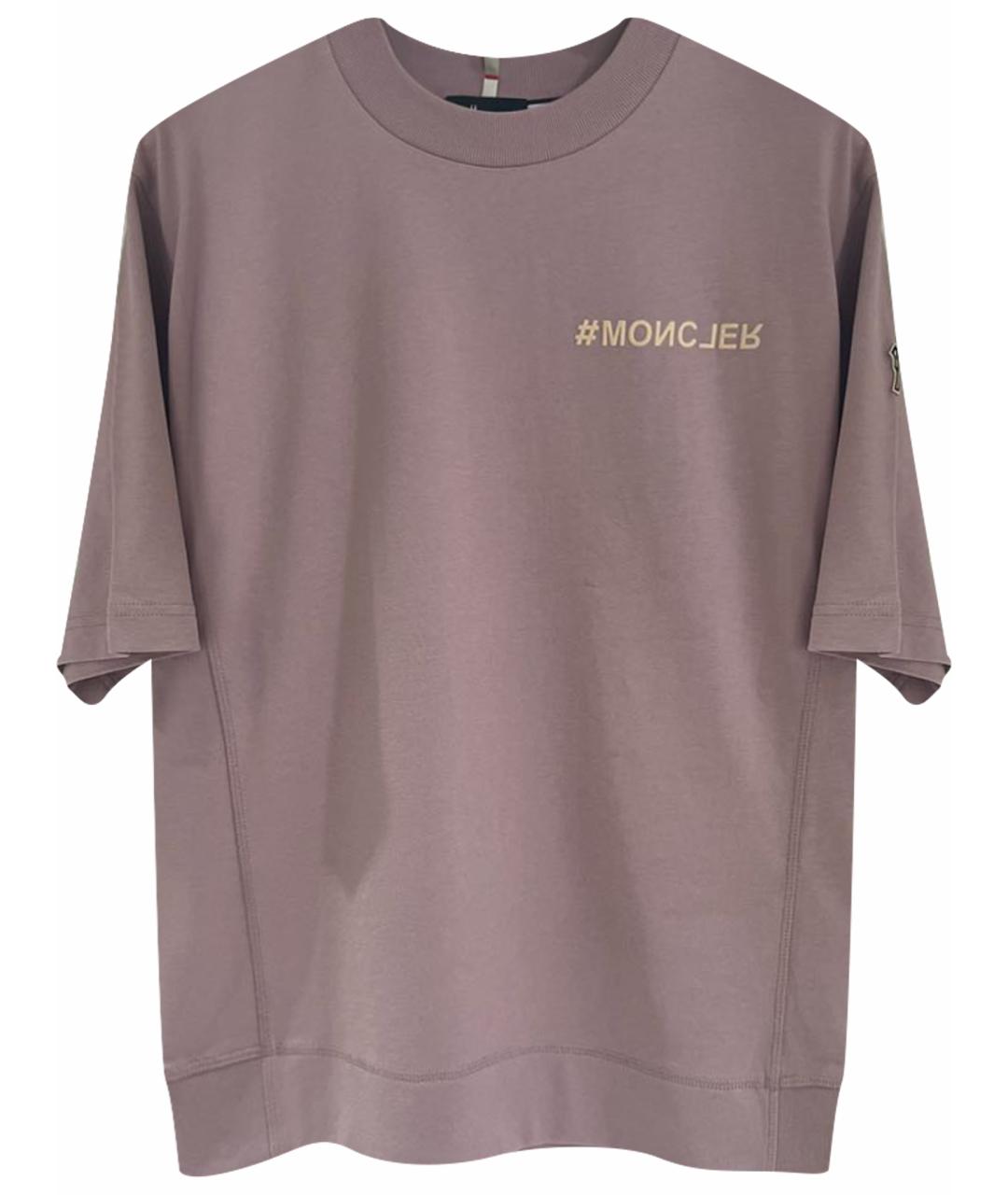 MONCLER GRENOBLE Розовая хлопковая футболка, фото 1