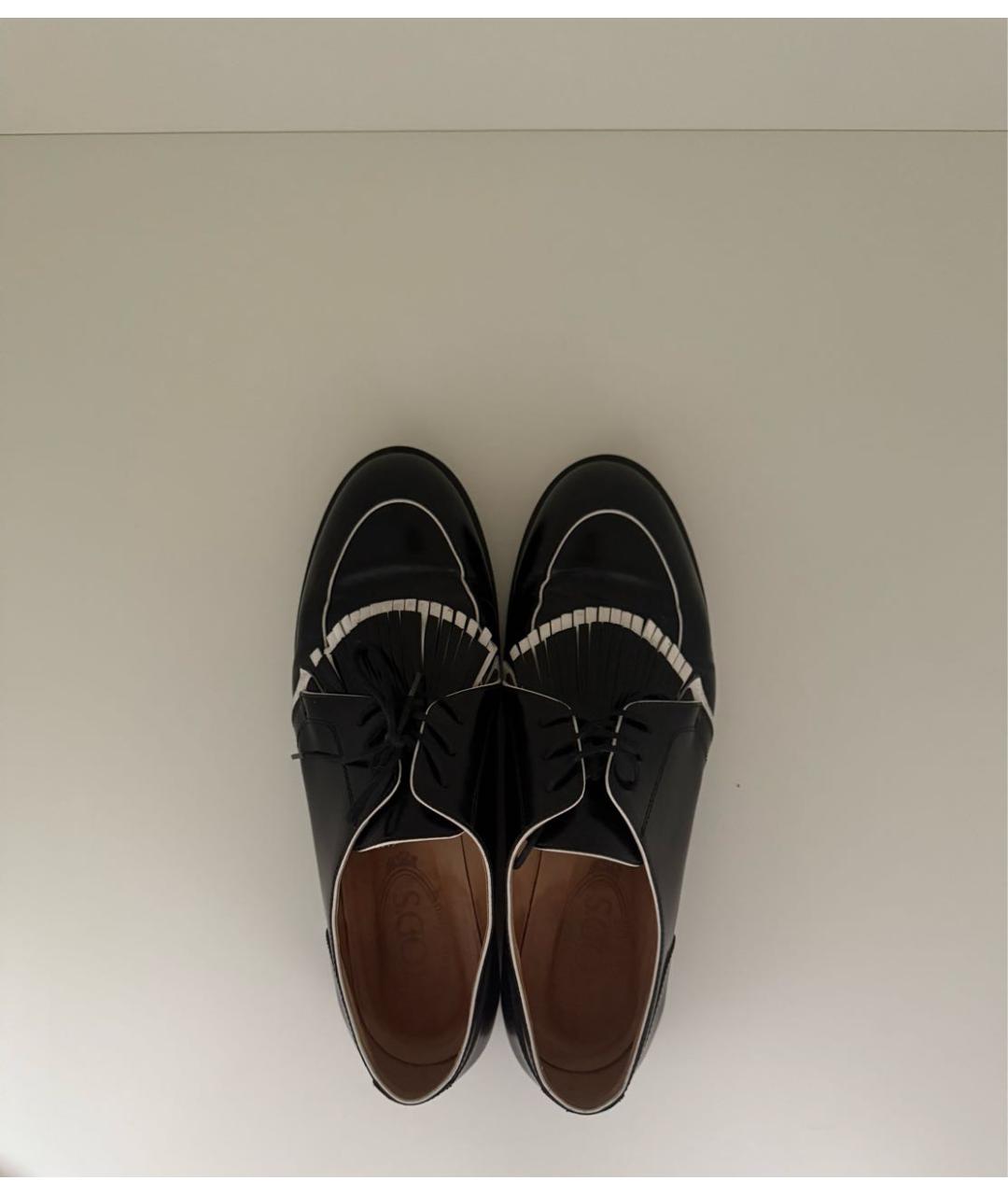 TOD'S Черные кожаные лоферы, фото 3