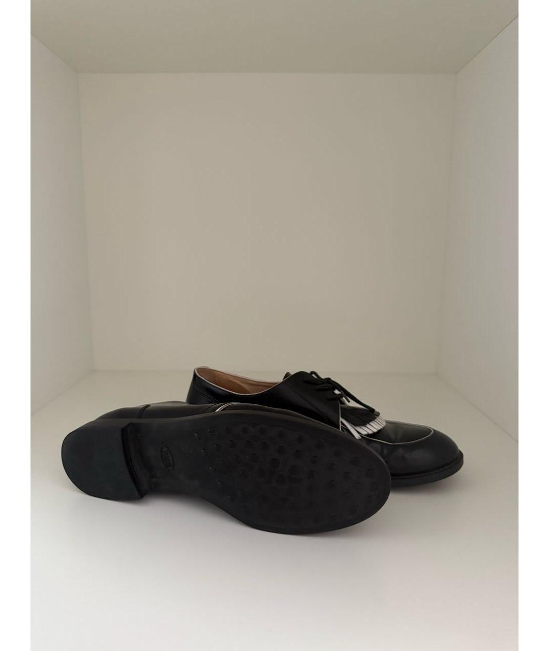 TOD'S Черные кожаные лоферы, фото 5