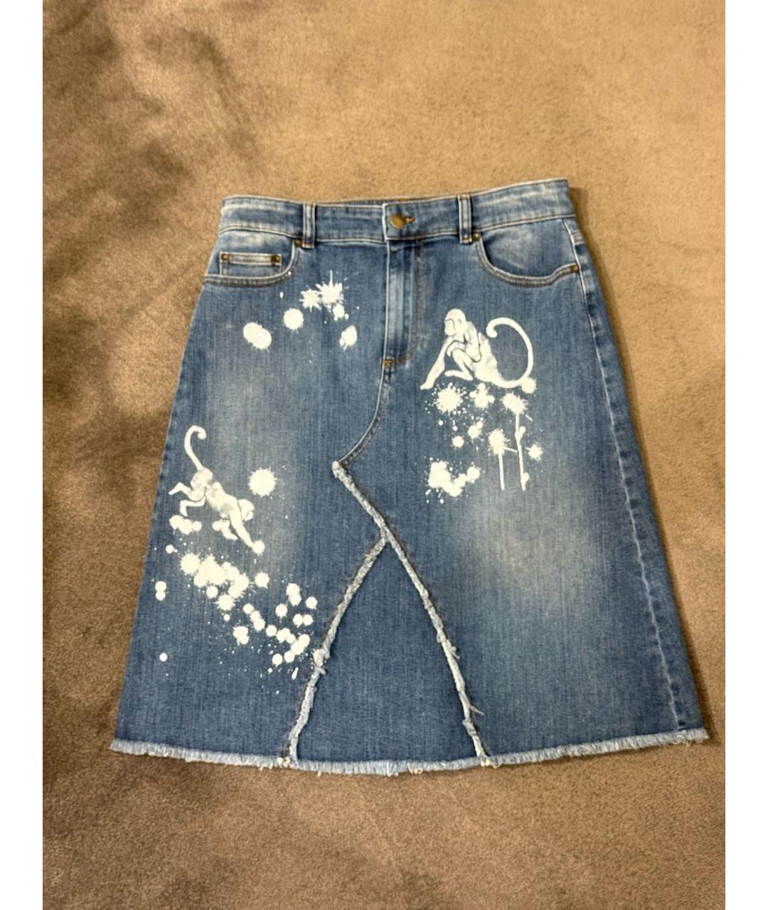 RED VALENTINO Синяя деним юбка миди, фото 8