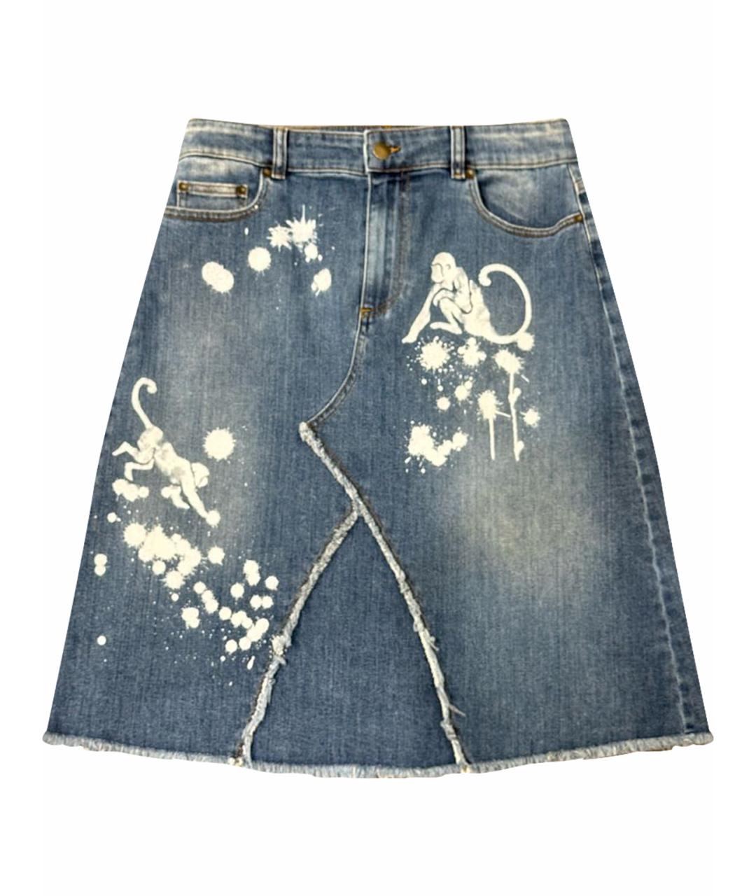 RED VALENTINO Синяя деним юбка миди, фото 1
