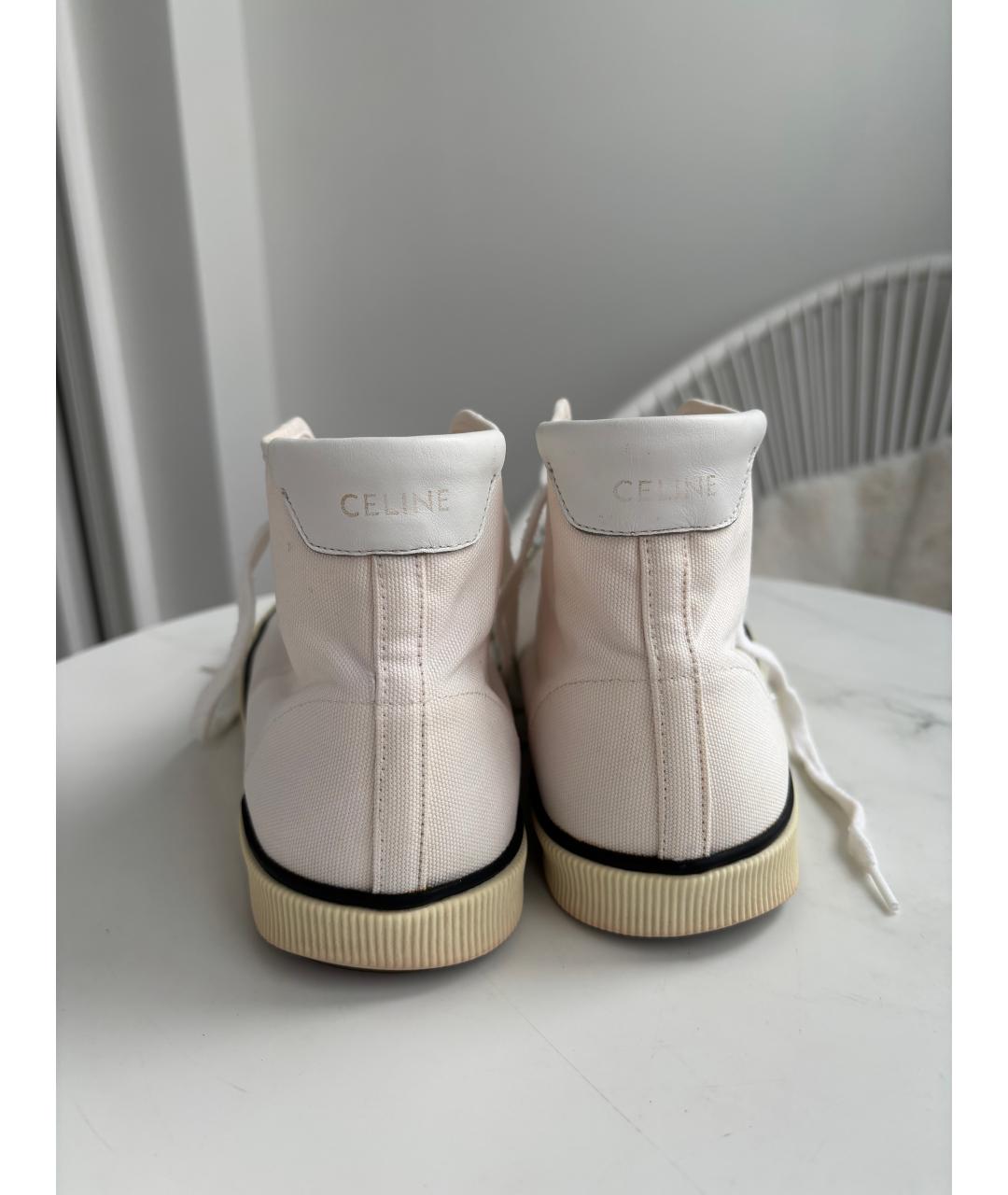 CELINE Белые текстильные кеды, фото 4