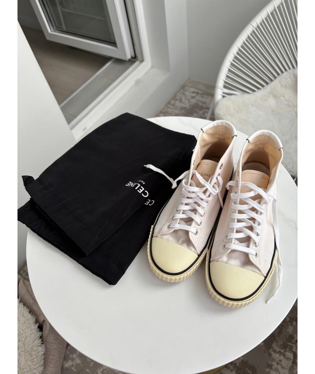 CELINE Белые текстильные кеды, фото 6
