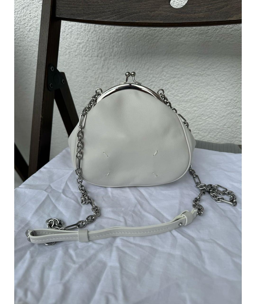 MAISON MARGIELA Белая кожаная сумка через плечо, фото 2