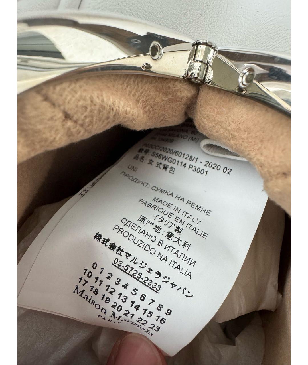 MAISON MARGIELA Белая кожаная сумка через плечо, фото 7