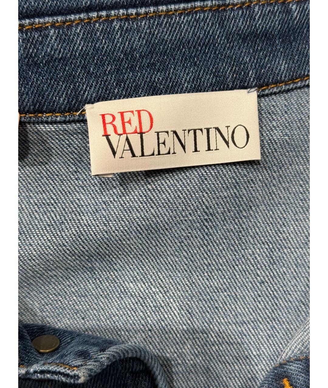 RED VALENTINO Синяя деним куртка, фото 4