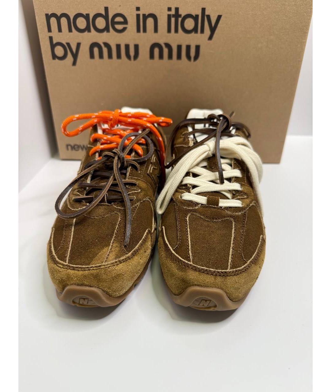 MIU MIU Коричневые замшевые кеды, фото 4