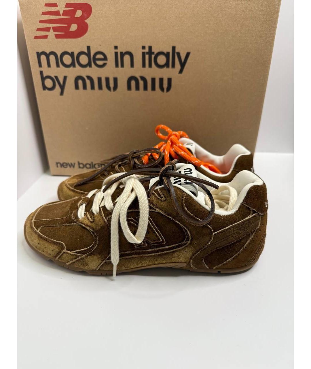 MIU MIU Коричневые замшевые кеды, фото 7