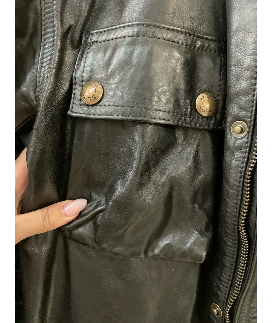 BELSTAFF Черная кожаная куртка, фото 6