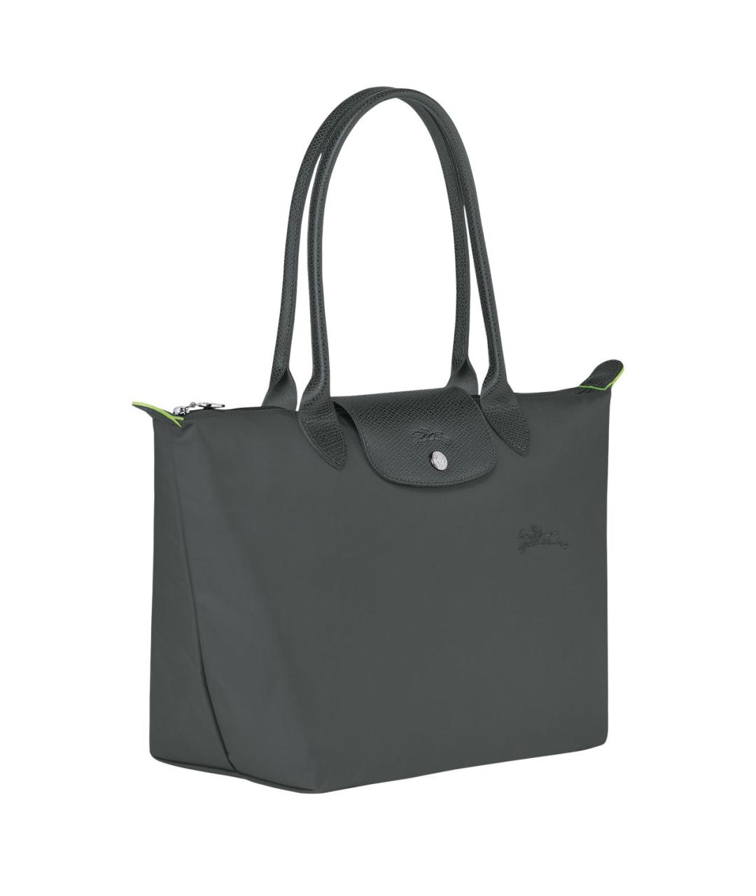 LONGCHAMP Серая кожаная сумка тоут, фото 2