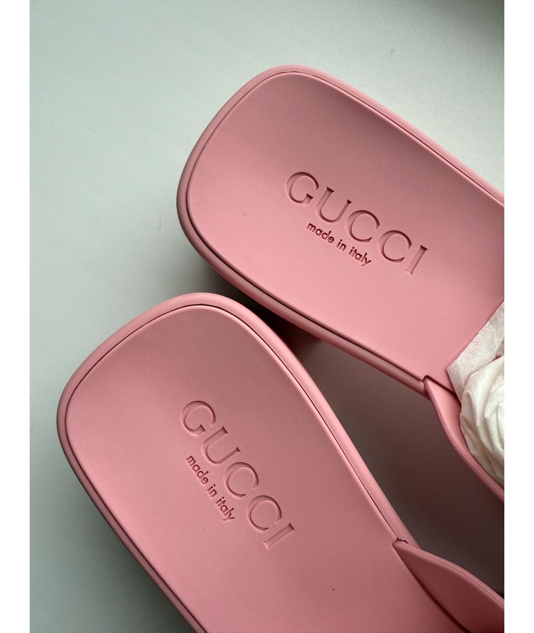 GUCCI Розовые резиновые сабо, фото 4