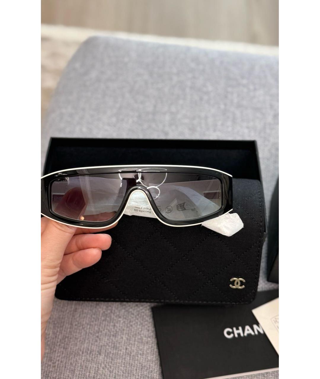 CHANEL Черные пластиковые солнцезащитные очки, фото 5