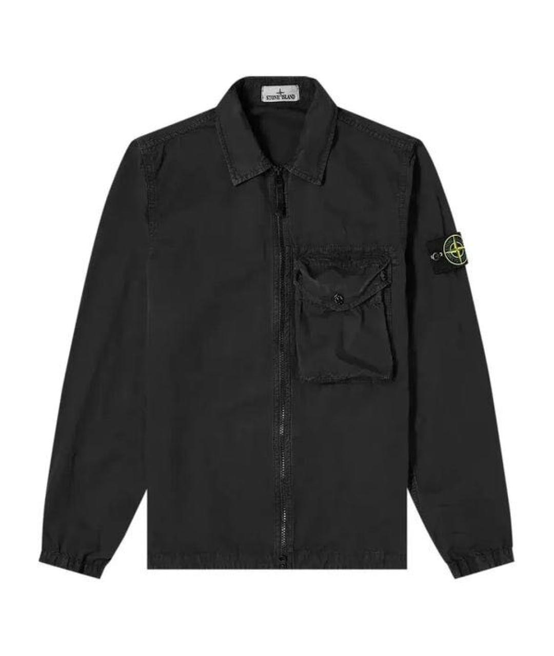STONE ISLAND Черная хлопко-эластановая куртка, фото 4