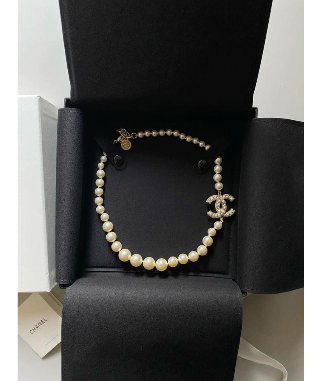 CHANEL Белый чокер, фото 2