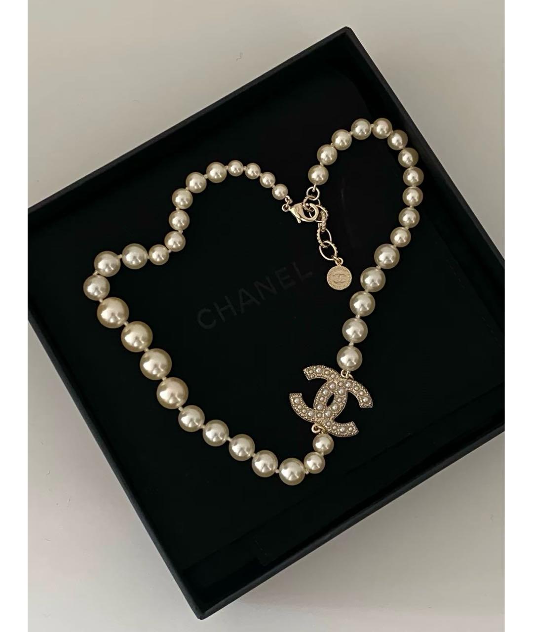 CHANEL Белый чокер, фото 4
