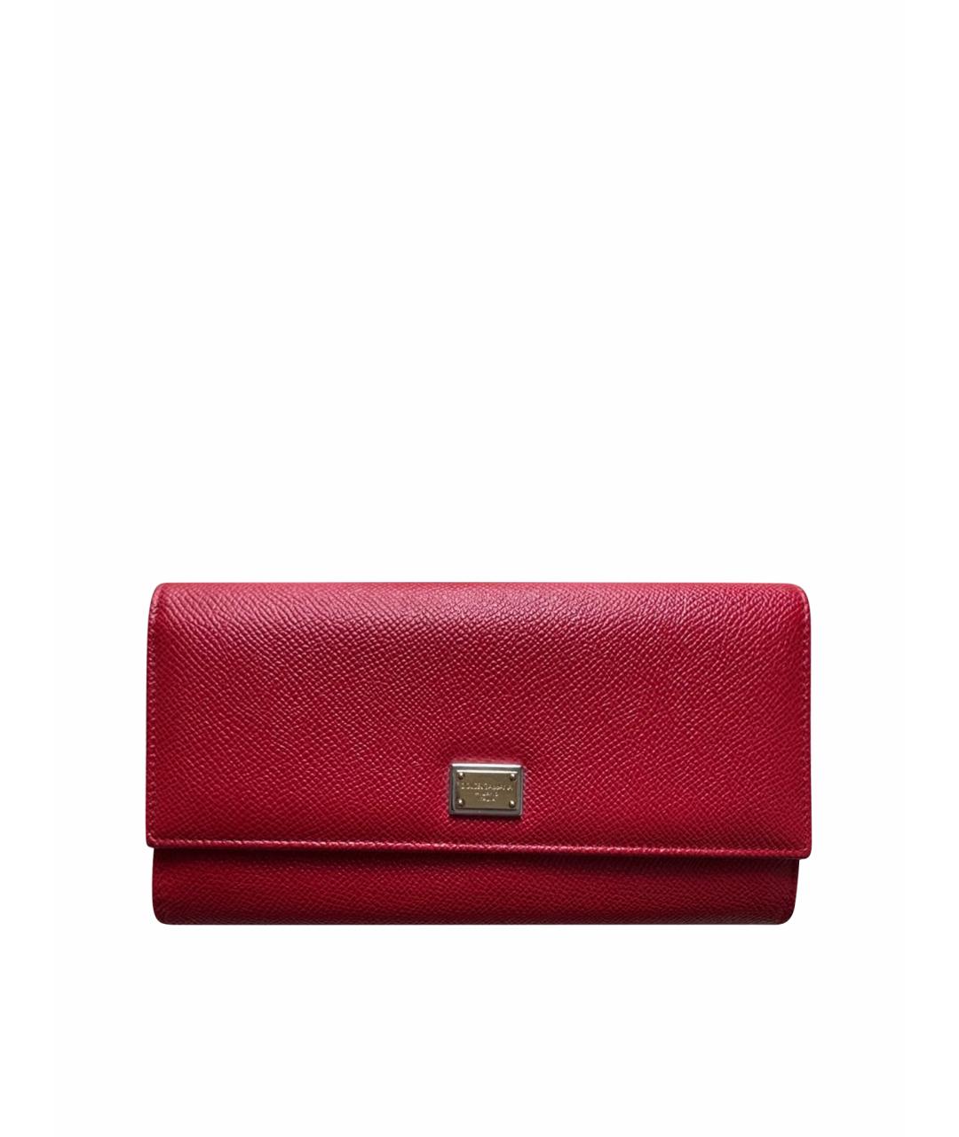 DOLCE&GABBANA Красный кожаный кошелек, фото 1