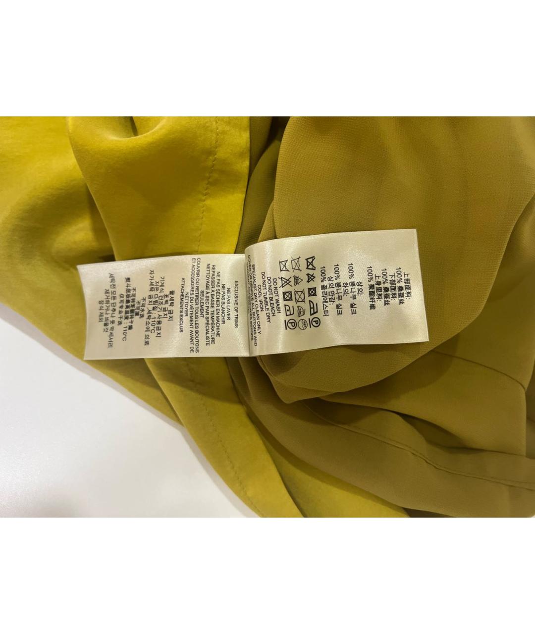 BURBERRY Горчичное шелковое повседневное платье, фото 7