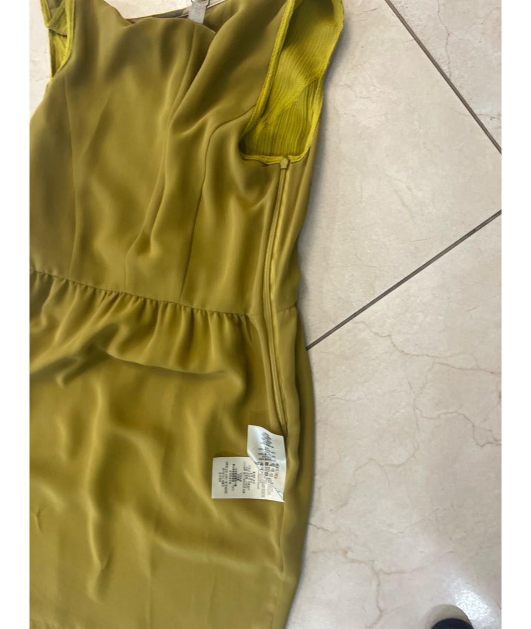 BURBERRY Горчичное шелковое повседневное платье, фото 8