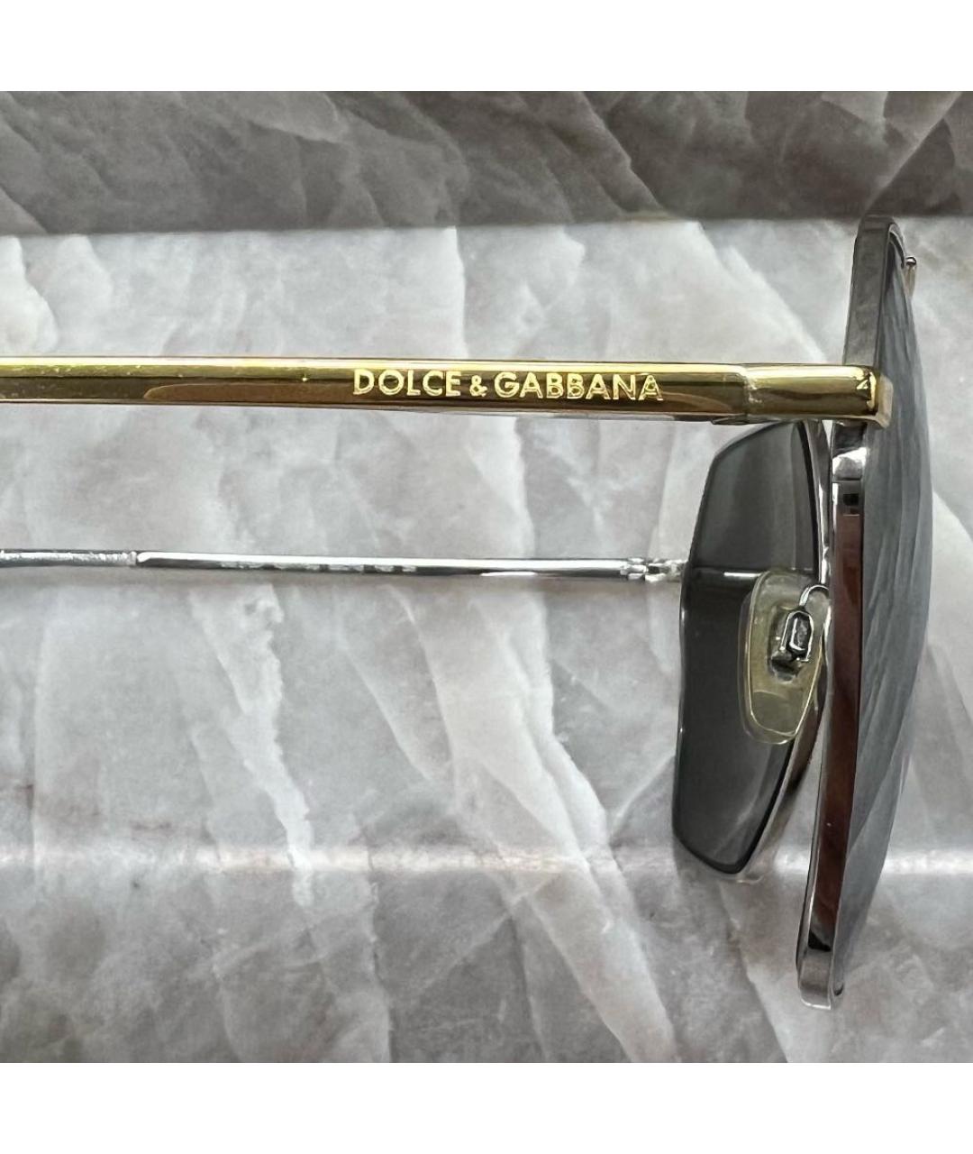 DOLCE&GABBANA Серебряные металлические солнцезащитные очки, фото 6