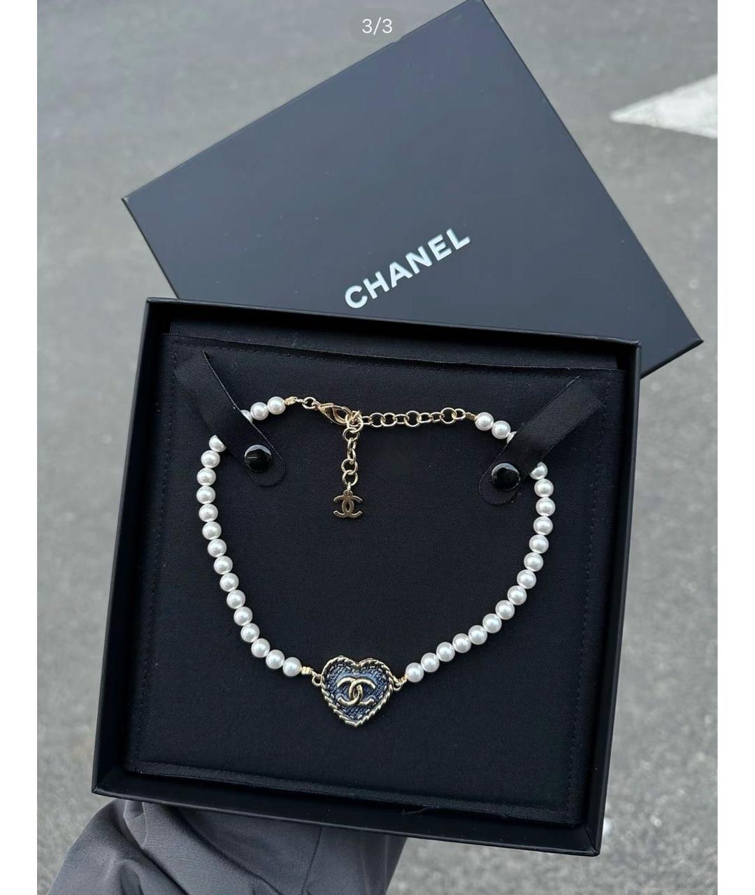 CHANEL Белый чокер, фото 2