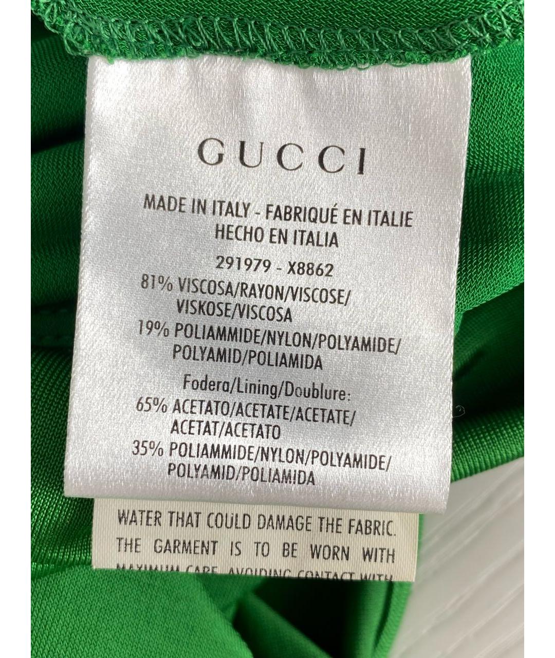 GUCCI Зеленые вискозное коктейльное платье, фото 7