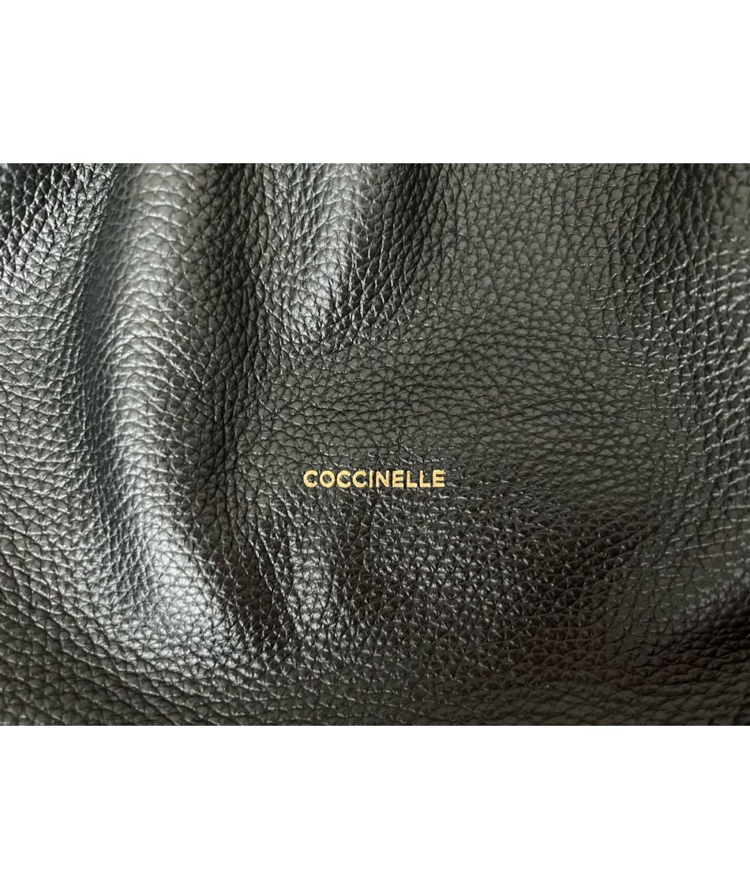 COCCINELLE Черная кожаная сумка с короткими ручками, фото 3