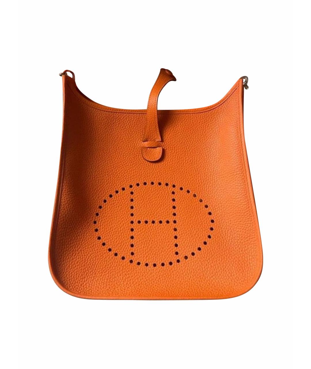 HERMES Оранжевая кожаная сумка через плечо, фото 1
