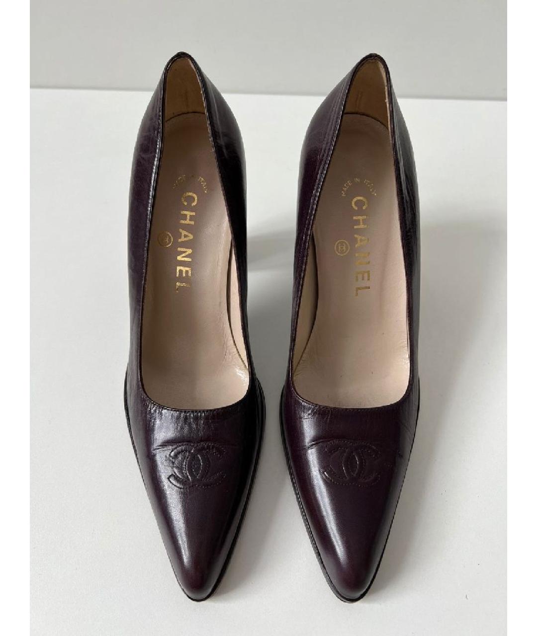 CHANEL Фиолетовые кожаные туфли, фото 3