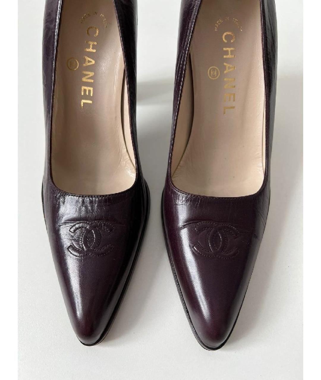 CHANEL Фиолетовые кожаные туфли, фото 8