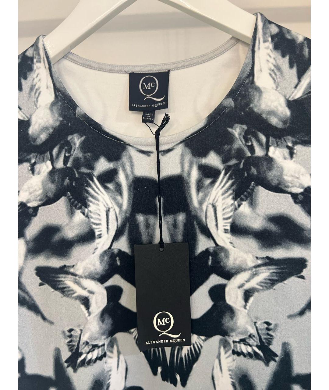 ALEXANDER MCQUEEN Серое хлопковое повседневное платье, фото 3