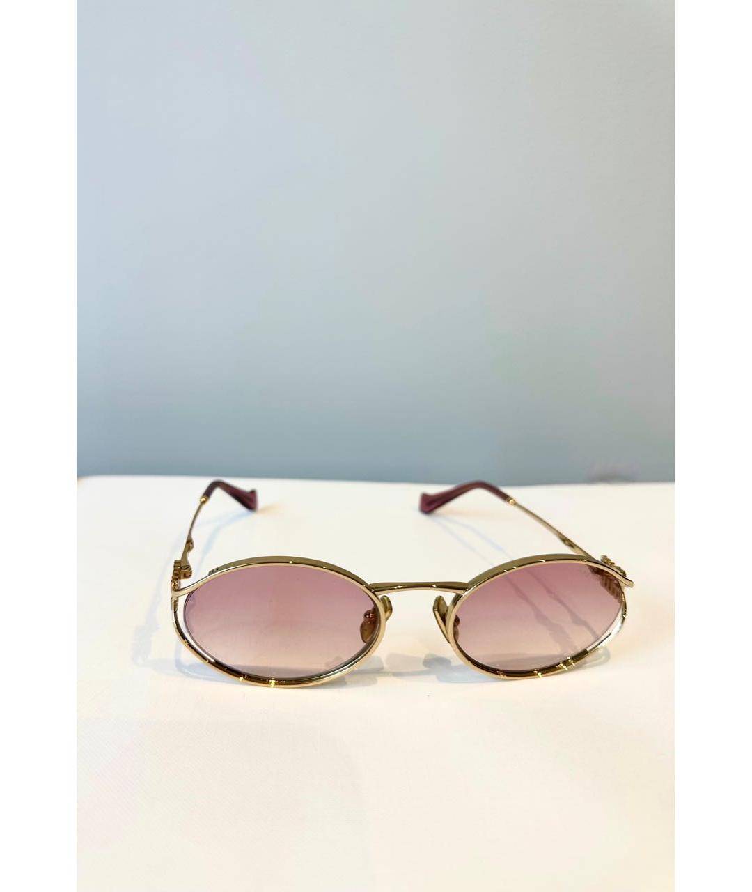 MIU MIU Розовые металлические солнцезащитные очки, фото 5