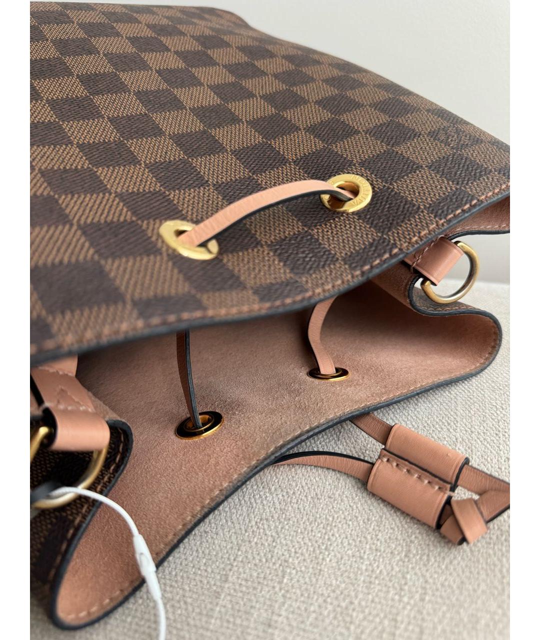 LOUIS VUITTON Коричневая кожаная сумка через плечо, фото 6