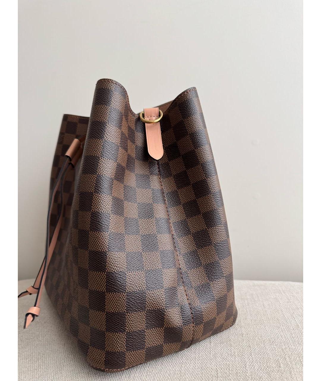 LOUIS VUITTON Коричневая кожаная сумка через плечо, фото 8