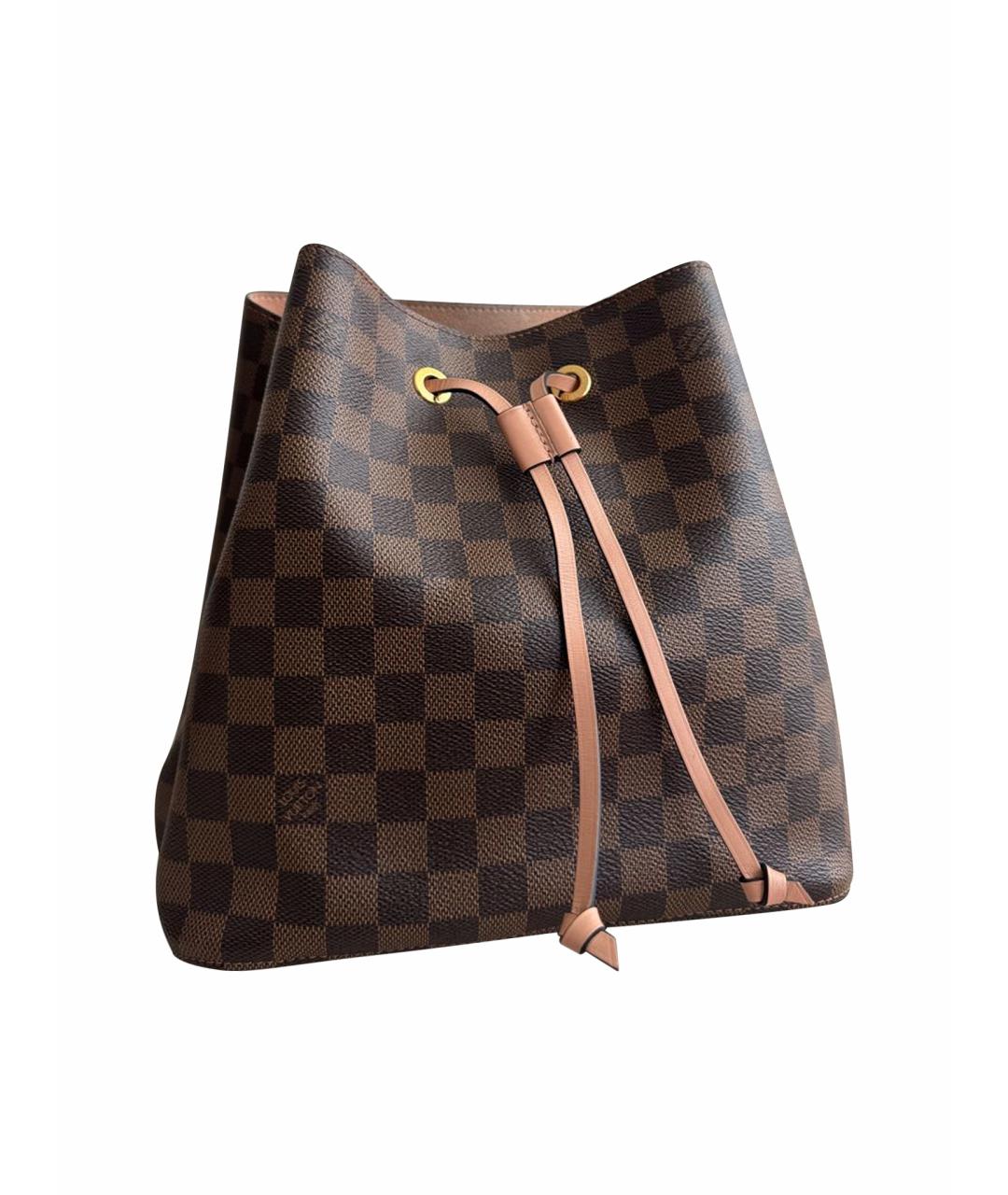LOUIS VUITTON Коричневая кожаная сумка через плечо, фото 1