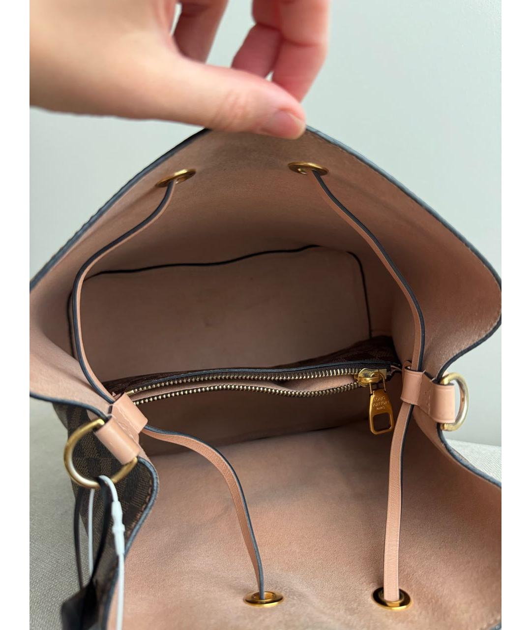 LOUIS VUITTON Коричневая кожаная сумка через плечо, фото 4