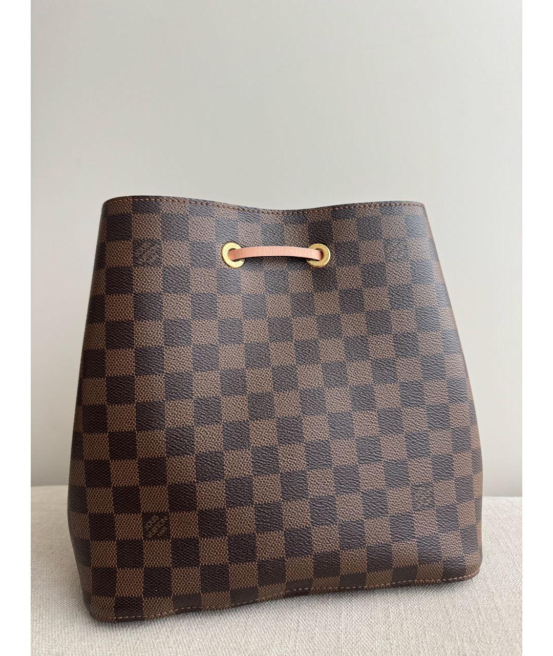 LOUIS VUITTON Коричневая кожаная сумка через плечо, фото 3