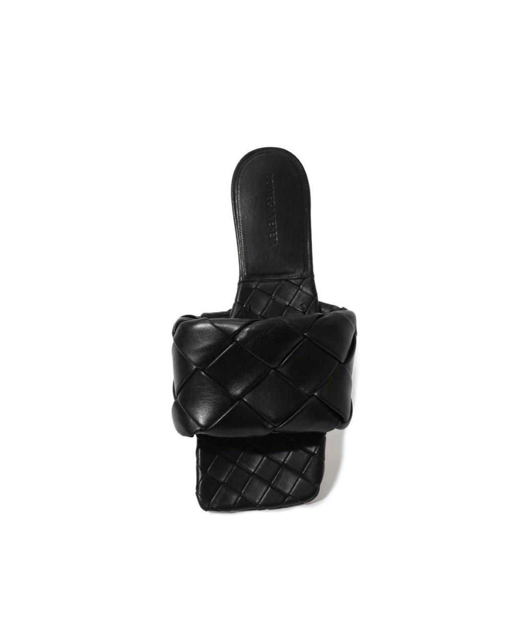 BOTTEGA VENETA Черные кожаные шлепанцы, фото 6