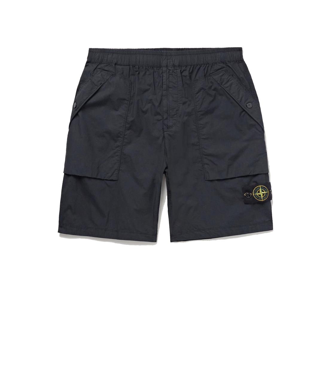 STONE ISLAND Темно-синие хлопковые шорты, фото 3