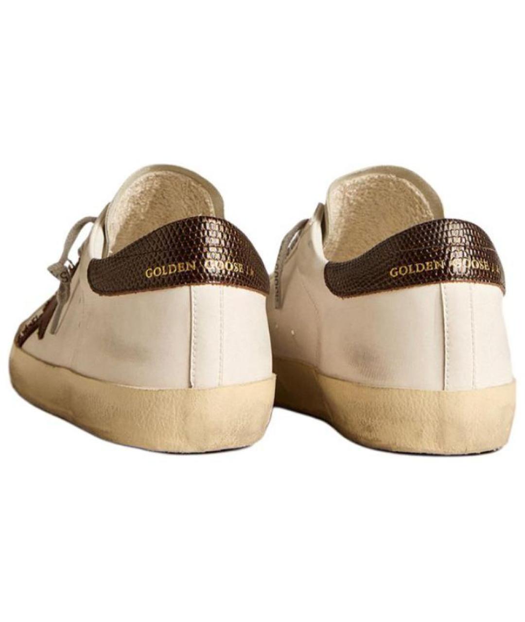 GOLDEN GOOSE DELUXE BRAND Бежевые кожаные низкие кроссовки / кеды, фото 4