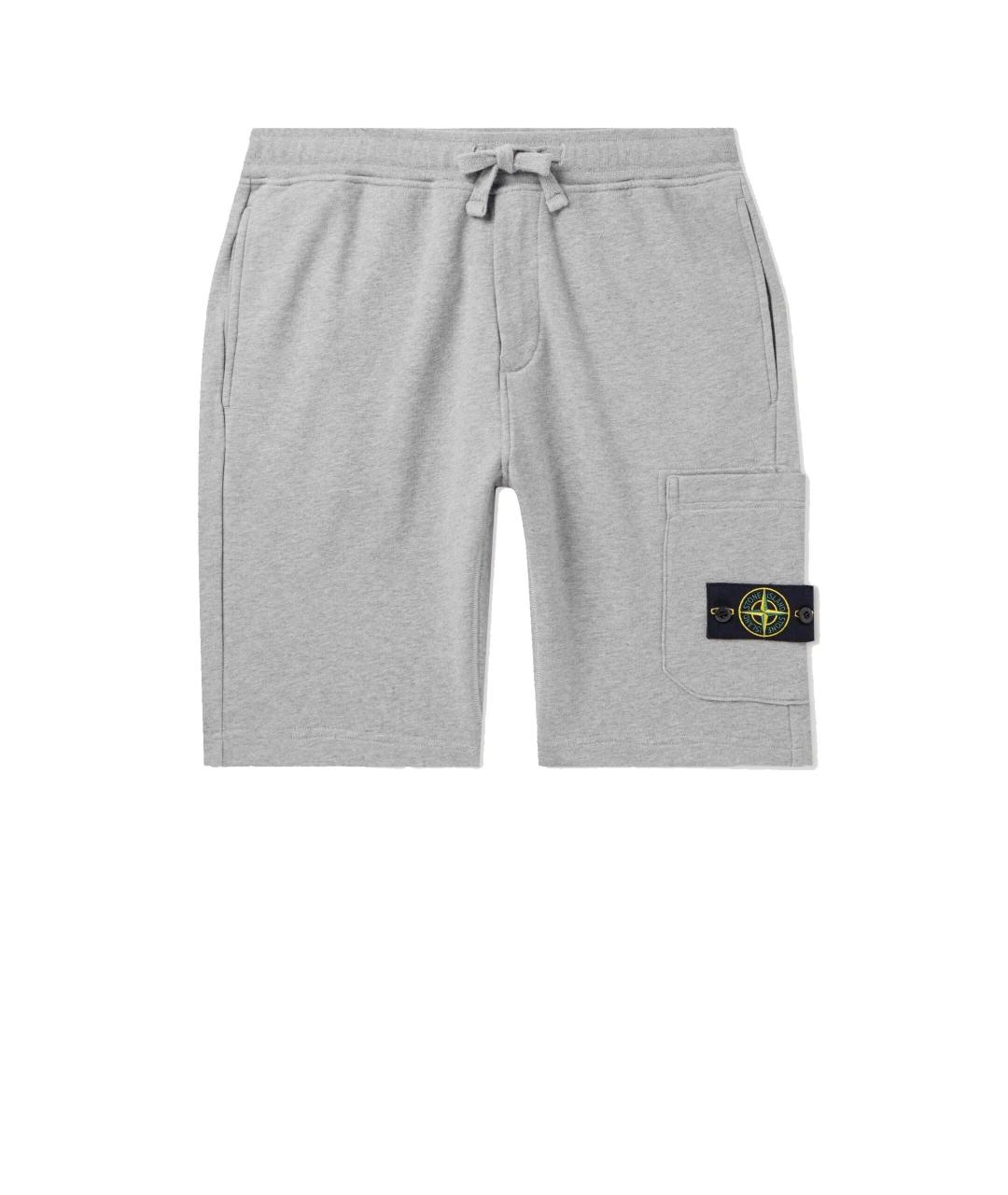 STONE ISLAND Серые хлопковые шорты, фото 3